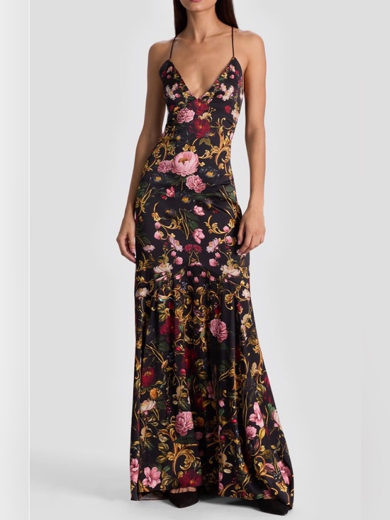 Alice + Olivia Dresses & Skirts - Alice + Olivia Milta Floral Mermaid Satin Slip Maxi Dress size 10